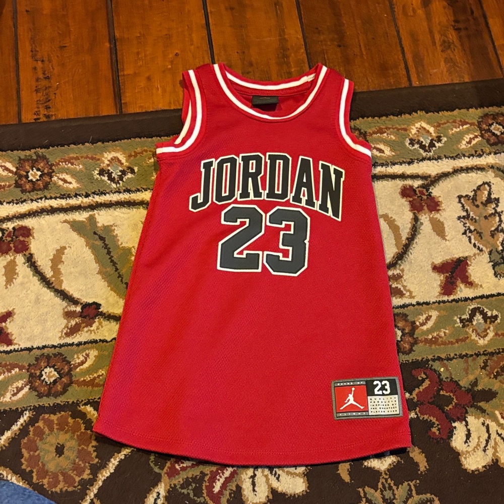 Jordan Kids Red and White Basketball Jersey DRESS